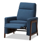 Fauteuil inclinable en tissu de style Mid-Century avec finition en noyer et repose-pieds
