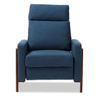Fauteuil inclinable en tissu de style Mid-Century avec finition en noyer et repose-pieds