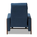 Fauteuil inclinable en tissu de style Mid-Century avec finition en noyer et repose-pieds