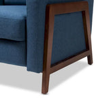Fauteuil inclinable en tissu de style Mid-Century avec finition en noyer et repose-pieds
