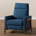 Fauteuil inclinable en tissu de style Mid-Century avec finition en noyer et repose-pieds