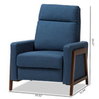 Fauteuil inclinable en tissu de style Mid-Century avec finition en noyer et repose-pieds