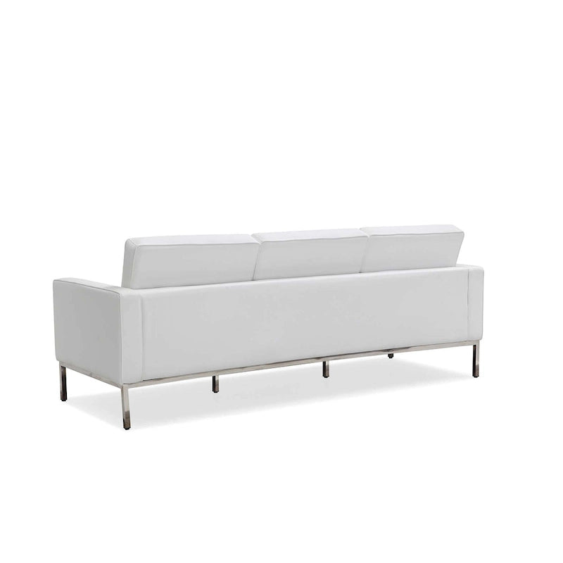 Canapé de Luxe Moderne avec Coussins capitonnés et Structure en Acier Inoxydable Poli – Minimaliste