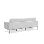 Canapé de Luxe Moderne avec Coussins capitonnés et Structure en Acier Inoxydable Poli – Minimaliste