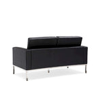 Canapé de Luxe Moderne avec Coussins capitonnés et Structure en Acier Inoxydable Poli – Minimaliste