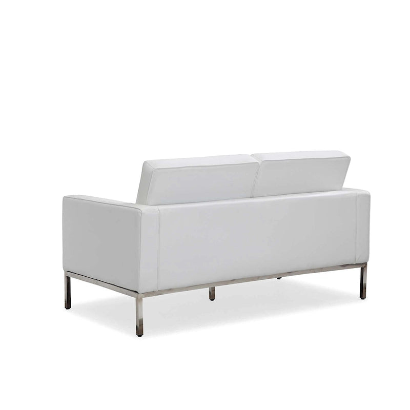 Canapé de Luxe Moderne avec Coussins capitonnés et Structure en Acier Inoxydable Poli – Minimaliste