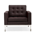 Canapé de Luxe Moderne avec Coussins capitonnés et Structure en Acier Inoxydable Poli – Minimaliste