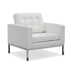 Canapé de Luxe Moderne avec Coussins capitonnés et Structure en Acier Inoxydable Poli – Minimaliste