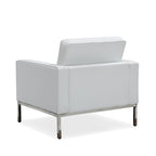 Canapé de Luxe Moderne avec Coussins capitonnés et Structure en Acier Inoxydable Poli – Minimaliste