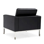 Canapé de Luxe Moderne avec Coussins capitonnés et Structure en Acier Inoxydable Poli – Minimaliste