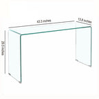 Console en Verre, Table Console en Verre Trempé Transparent