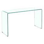 Console en Verre, Table Console en Verre Trempé Transparent