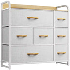 Commode de rangement multifonctionnelle à 7 tiroirs, grise