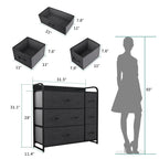 Commode de rangement multifonctionnelle à 7 tiroirs, grise