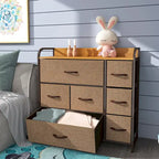 Commode de rangement multifonctionnelle à 7 tiroirs, grise