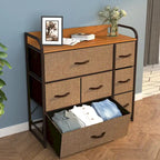 Commode de rangement multifonctionnelle à 7 tiroirs, grise