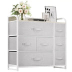 Commode de rangement multifonctionnelle à 7 tiroirs, grise
