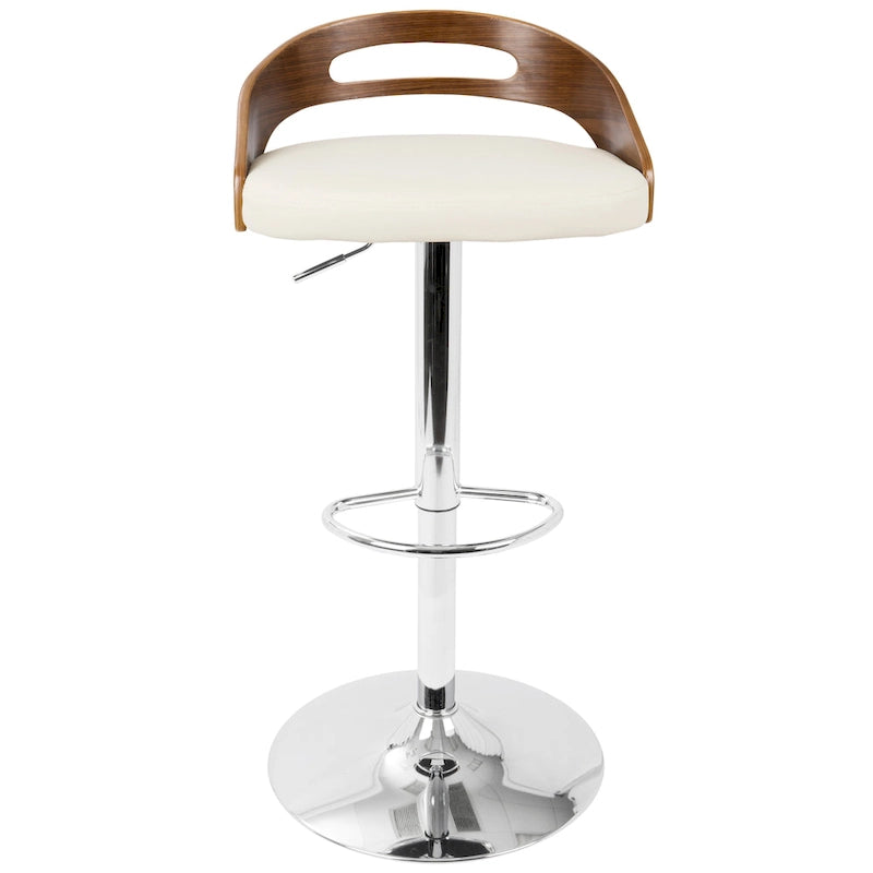 Tabouret de bar à hauteur réglable avec repose-pieds ovale et pivotant à 360° – Lot de 2