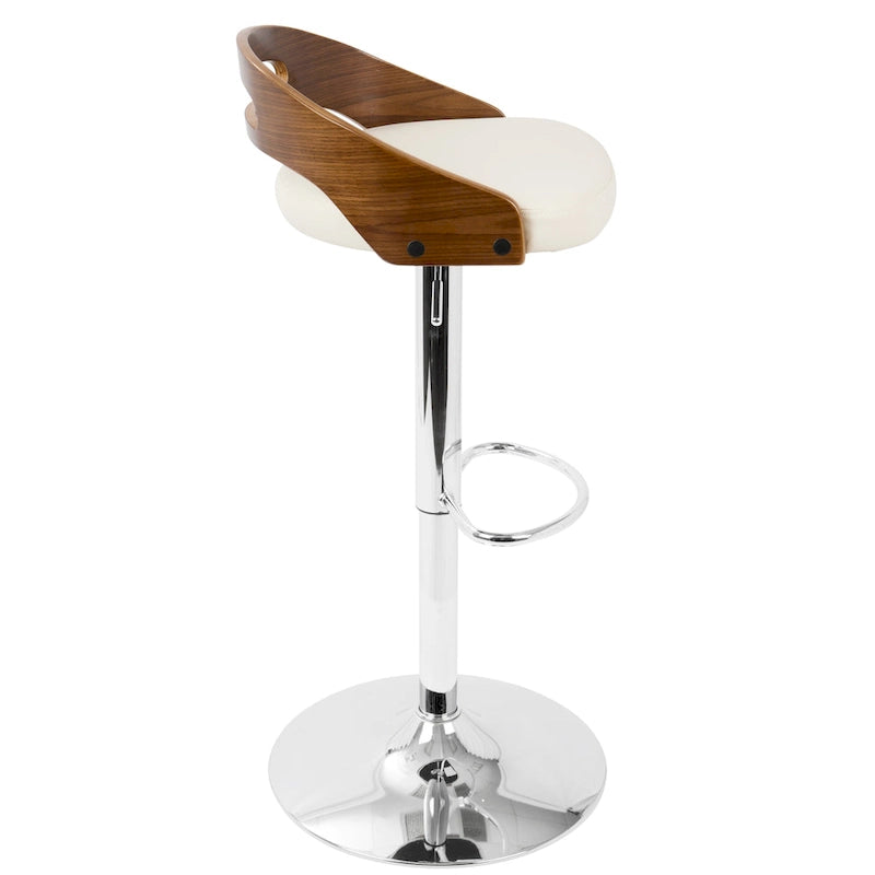 Tabouret de bar à hauteur réglable avec repose-pieds ovale et pivotant à 360° – Lot de 2