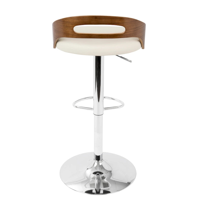 Tabouret de bar à hauteur réglable avec repose-pieds ovale et pivotant à 360° – Lot de 2