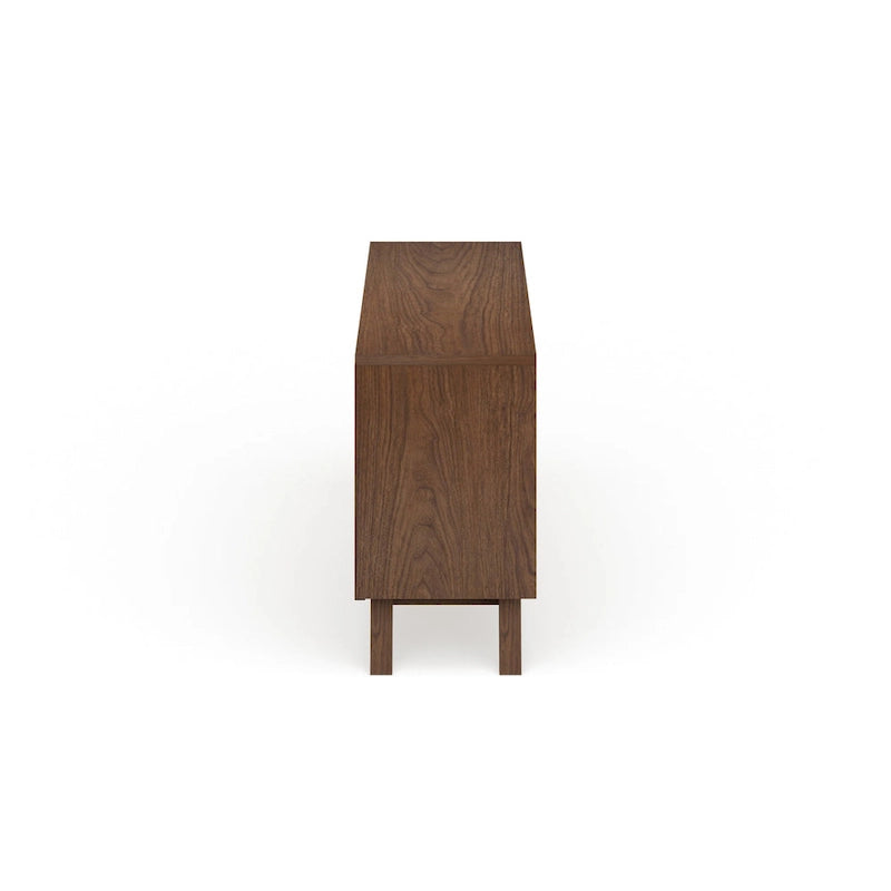 Commode à 6 tiroirs de style Mid-Century avec finition bicolore noyer et blanc
