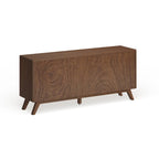 Commode à 6 tiroirs de style Mid-Century avec finition bicolore noyer et blanc