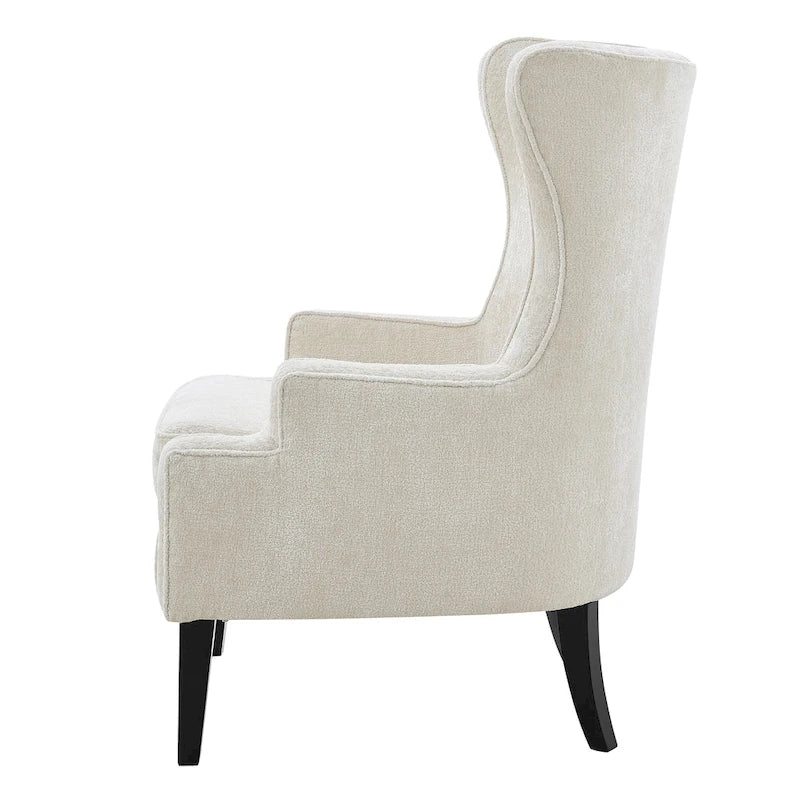 Fauteuil d'appoint en tissu KD avec accoudoirs ailés