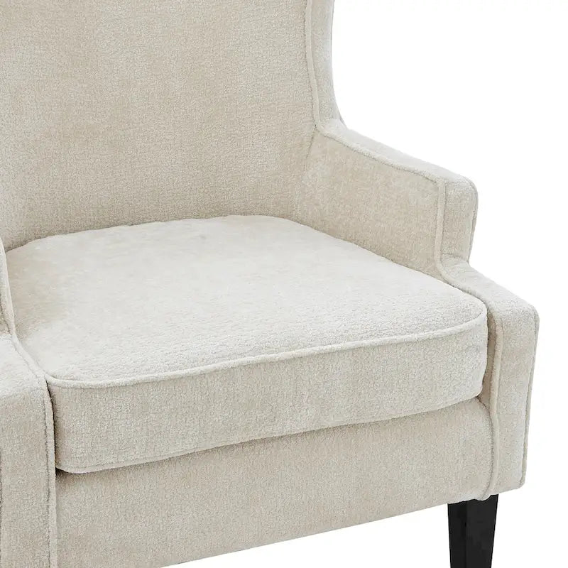 Fauteuil d'appoint en tissu KD avec accoudoirs ailés