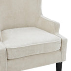 Fauteuil d'appoint en tissu KD avec accoudoirs ailés