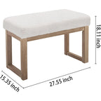 Banc ottoman rectangulaire de 68,5 cm de large, repose-pieds blanc, aspect velours, blanc