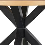Table à manger sur piédestal croisé du milieu du siècle avec finition bicolore – 45 po