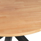 Table à manger sur piédestal croisé du milieu du siècle avec finition bicolore – 45 po