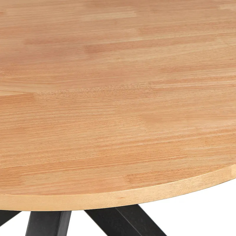 Table à manger sur piédestal croisé du milieu du siècle avec finition bicolore – 45 po