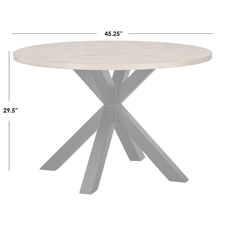 Table à manger sur piédestal croisé du milieu du siècle avec finition bicolore – 45 po