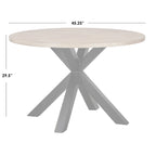 Table à manger sur piédestal croisé du milieu du siècle avec finition bicolore – 45 po