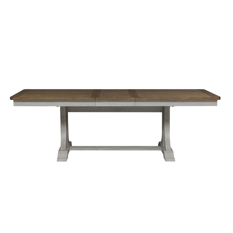 Table à tréteaux Châtaigne "La Ferme Réinventée" Blanc Antique