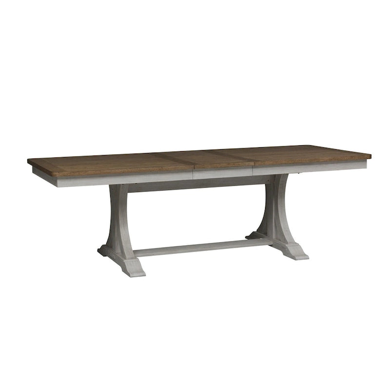 Table à tréteaux Châtaigne "La Ferme Réinventée" Blanc Antique