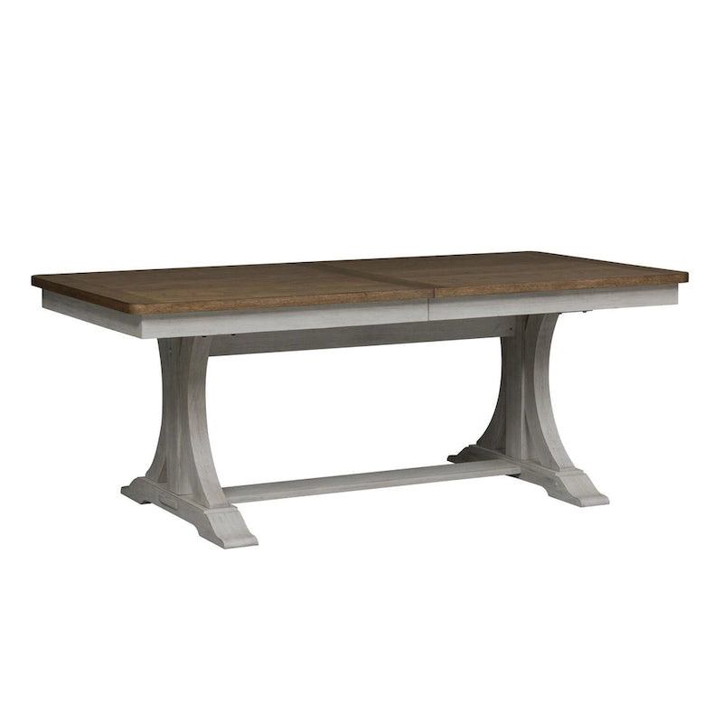 Table à tréteaux Châtaigne "La Ferme Réinventée" Blanc Antique