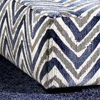 Pouf carré de cocktail en microfibre bleu marine avec pieds en bois massif – 42 po