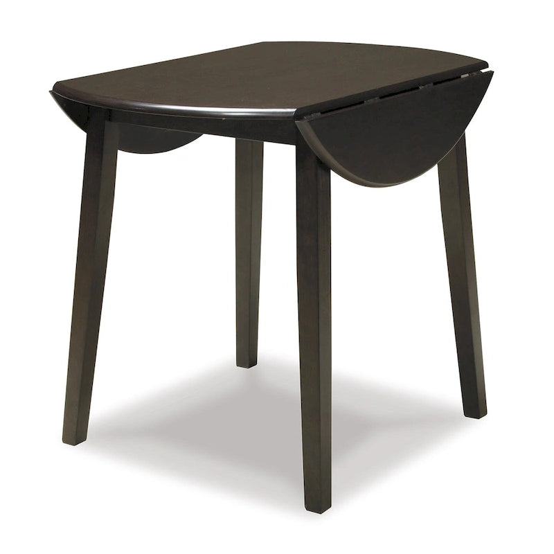 Ensemble de salle à manger 5 pièces marron foncé avec table à rabats et 4 chaises