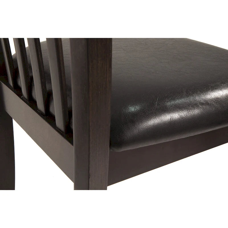 Ensemble de salle à manger 5 pièces marron foncé avec table à rabats et 4 chaises