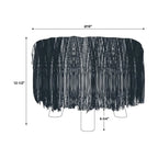 Pouffe rond en fausse fourrure blanche à poils longs avec cadre en bois – 40,6 cm
