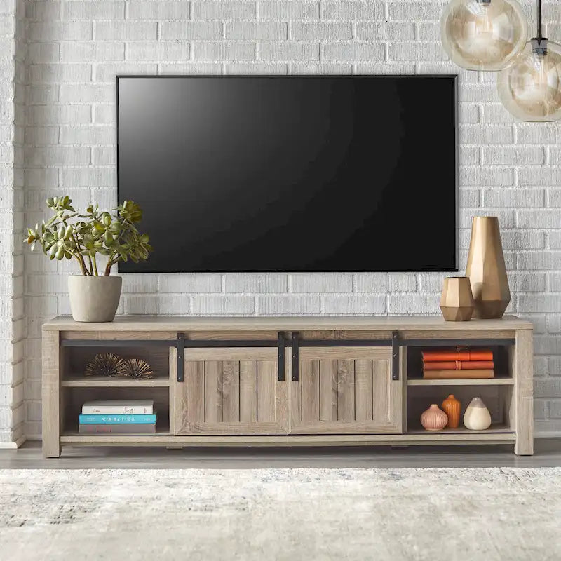 Meuble TV avec porte de grange Glasbern