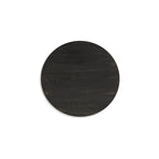 Table d'appoint noire avec placage de chêne rustique et base géométrique – 61 cm