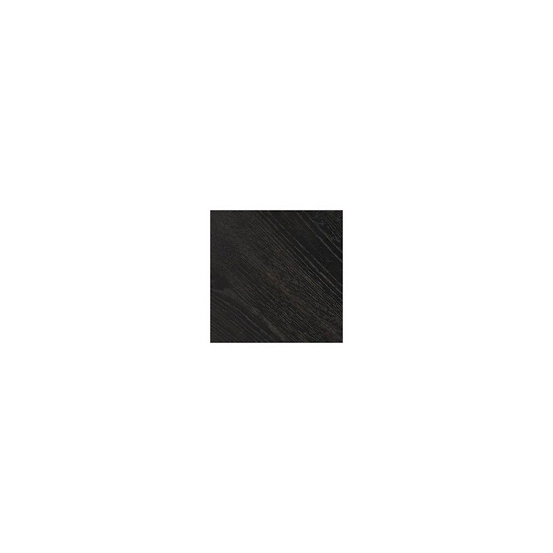 Table d'appoint noire avec placage de chêne rustique et base géométrique – 61 cm