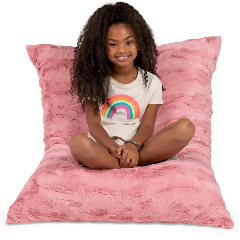 3.5 Pieds Géant Faux Fourrure Oreiller de Sol pour Enfants – Pouf, Tapis de Sol et Lit de Repos