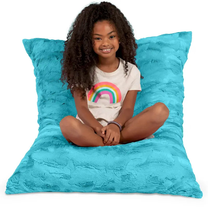 3.5 Pieds Géant Faux Fourrure Oreiller de Sol pour Enfants – Pouf, Tapis de Sol et Lit de Repos