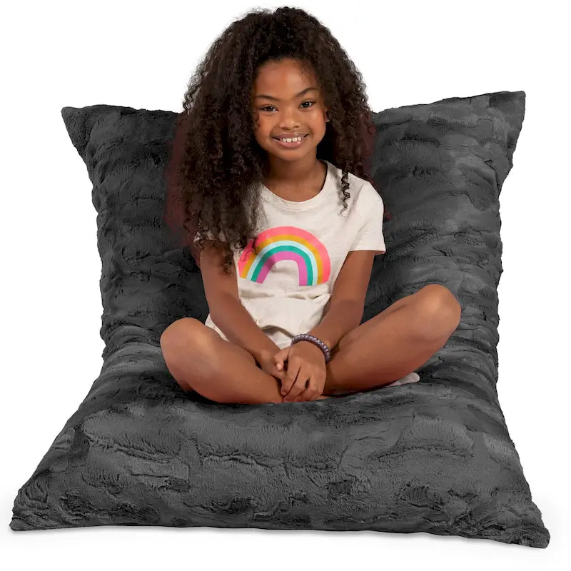 3.5 Pieds Géant Faux Fourrure Oreiller de Sol pour Enfants – Pouf, Tapis de Sol et Lit de Repos