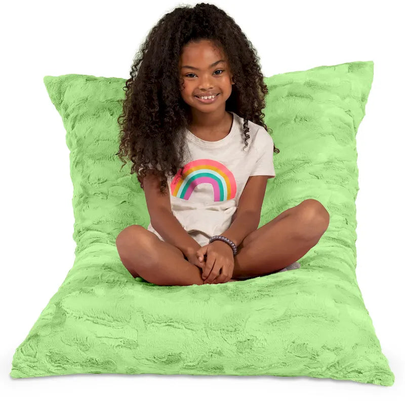3.5 Pieds Géant Faux Fourrure Oreiller de Sol pour Enfants – Pouf, Tapis de Sol et Lit de Repos