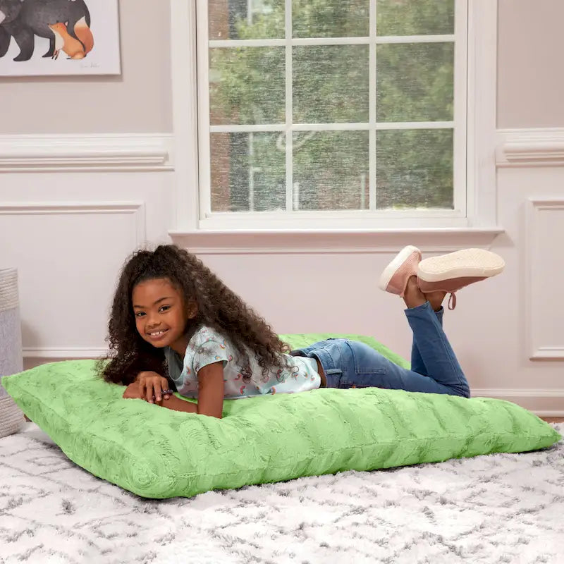 3.5 Pieds Géant Faux Fourrure Oreiller de Sol pour Enfants – Pouf, Tapis de Sol et Lit de Repos